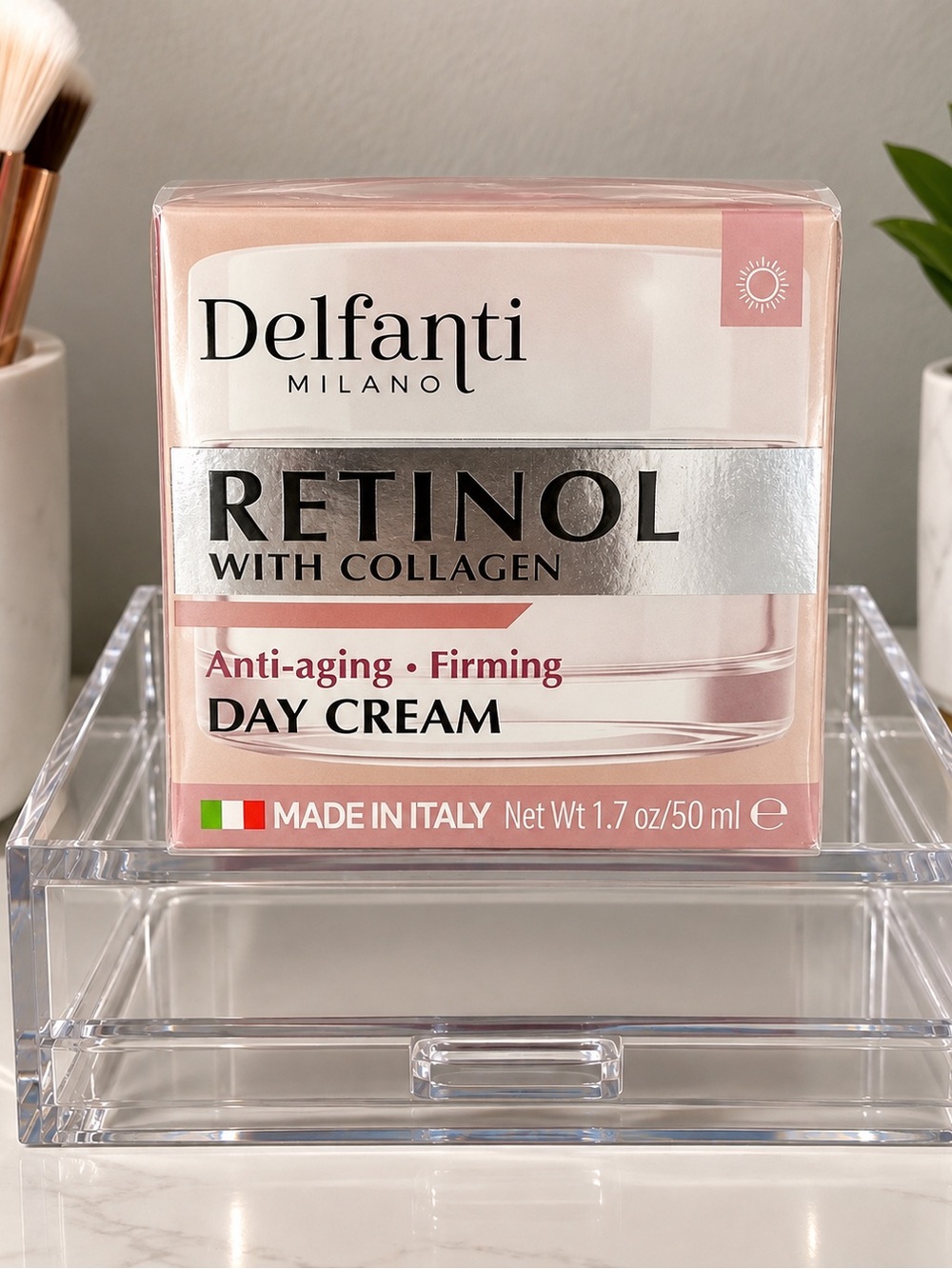 Delfanti Milano Retinol + Collagen Anti-Aging Firming Day Cream 1.7 oz NEW